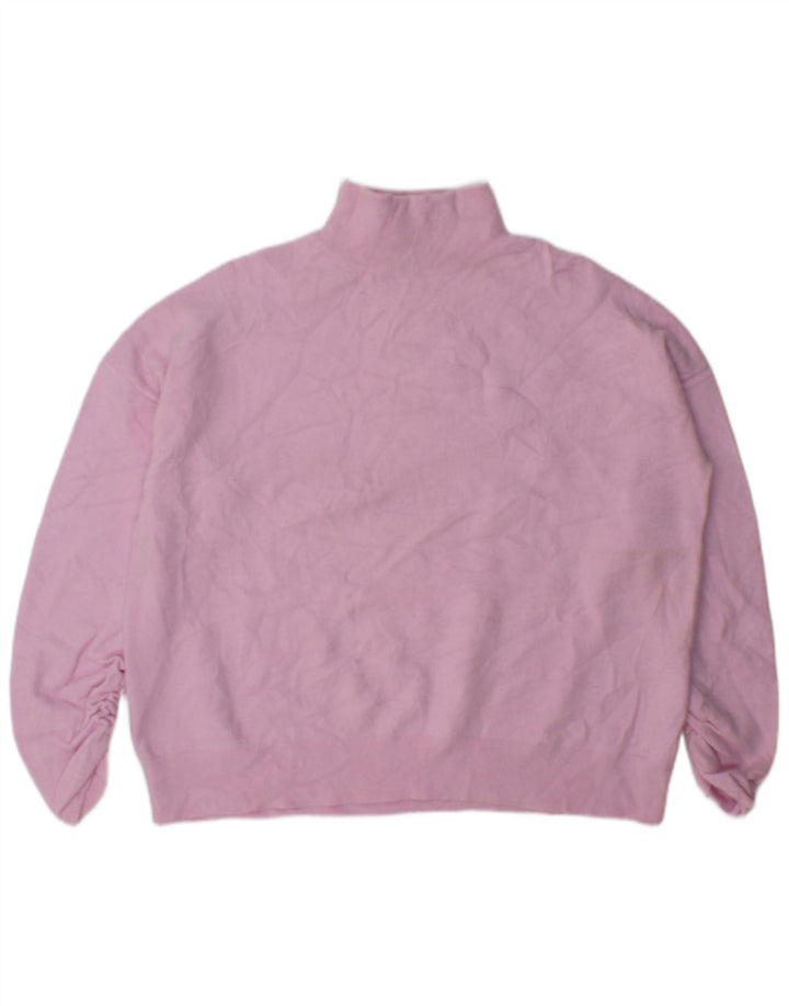 MINT VELVET Womens Oversized Turtle Neck Jumper Sweater UK 10 Small Pink