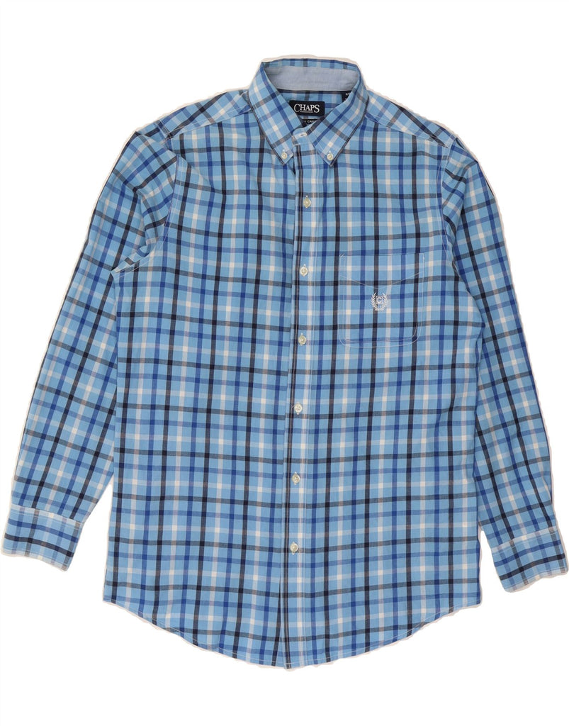 CHAPS Mens Shirt Small Blue Check Cotton Vintage Chaps and Second-Hand Chaps from Messina Hembry 