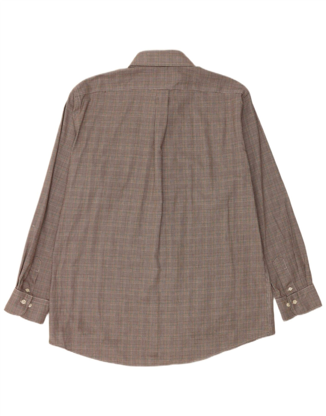 Ralph Lauren Mens Fitted Shirt Size 17 43 XL Brown Houndstooth