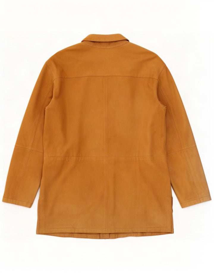 Effeti Womens Suede Jacket IT 48 XL Beige Leather