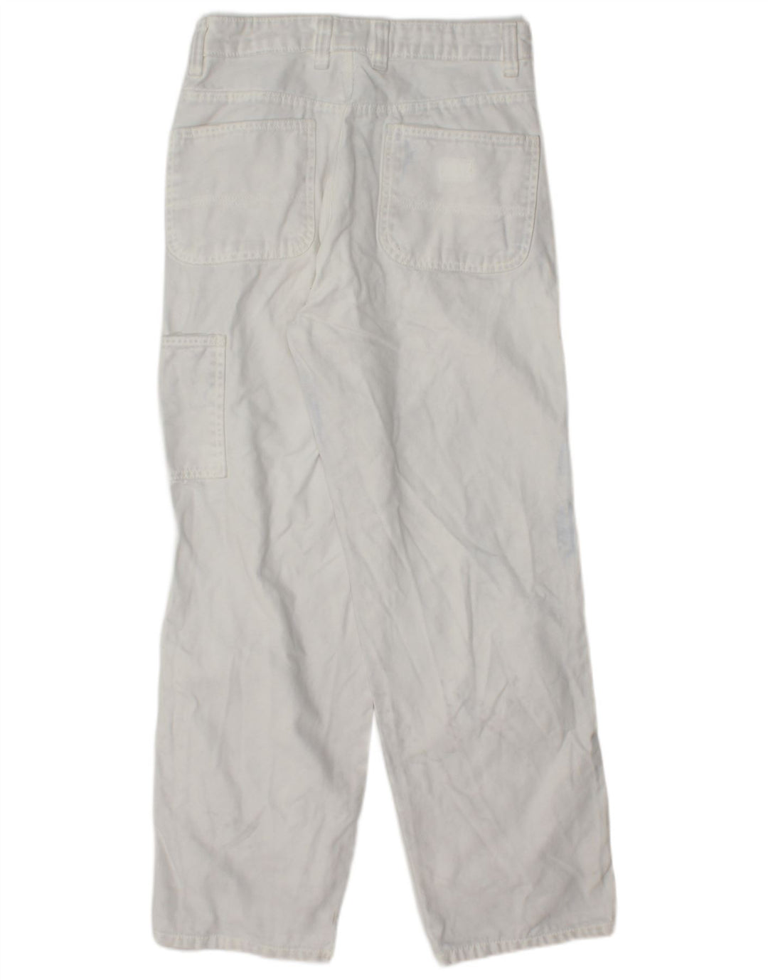 DICKIES Mens Loose Fit Cargo Trousers W30 L30  White Cotton