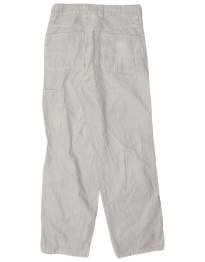 DICKIES Mens Loose Fit Cargo Trousers W30 L30  White Cotton