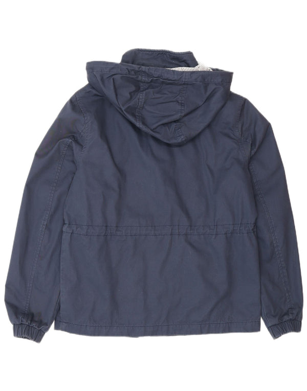 Tommy Hilfiger Womens Hooded Bomber Jacket UK 34 XS Navy Blue Cotton
