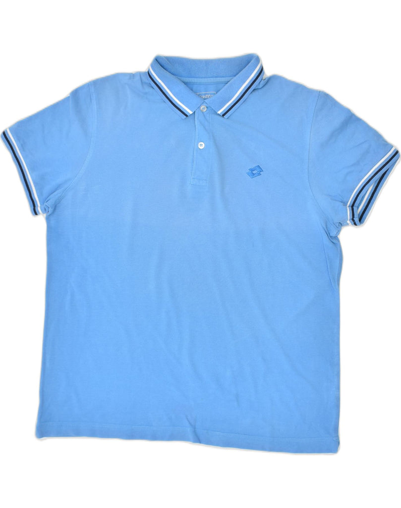 LOTTO Mens Polo Shirt Large Blue Cotton | Vintage Lotto | Thrift | Second-Hand Lotto | Used Clothing | Messina Hembry 