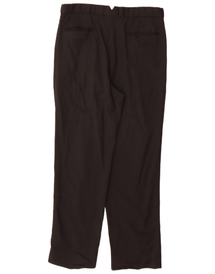 Marks & Spencer Mens Pegged Suit Trousers Size 34 W34 L31 Black New Wool