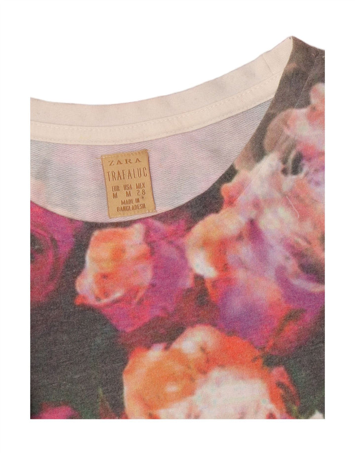 Zara Womens Trafaluc Sweatshirt Jumper UK 14 Medium Multicoloured Floral