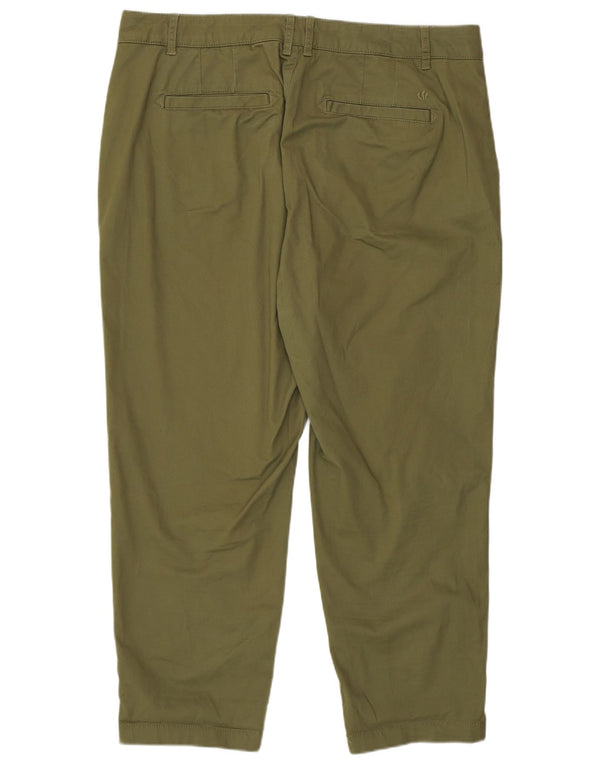 Fat Face Womens Tapered Chino Trousers UK 16 Large W38 L26 Khaki Cotton