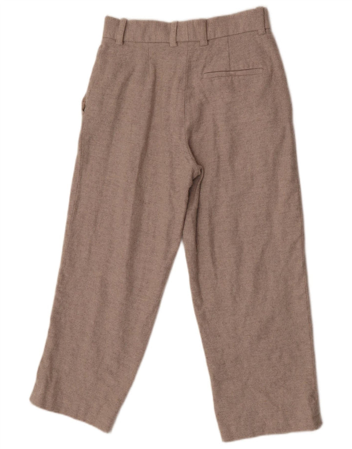 Cos Womens Cropped Trousers EU 36 Small W26 L24 Beige Wool