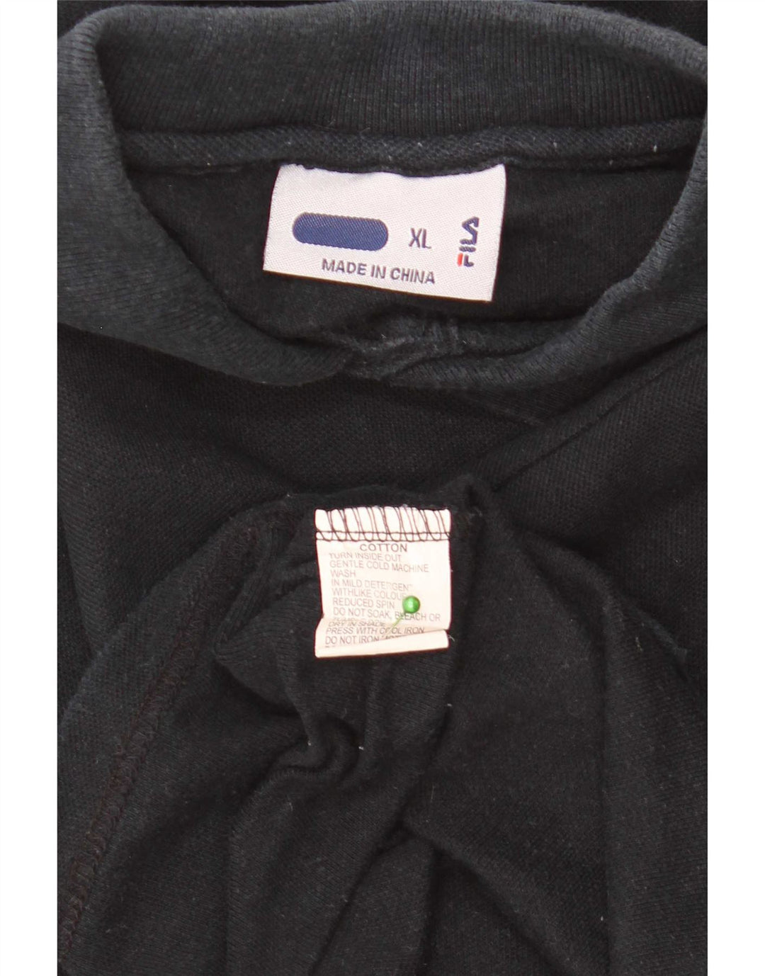 Fila Mens Polo Shirt XL Black Cotton