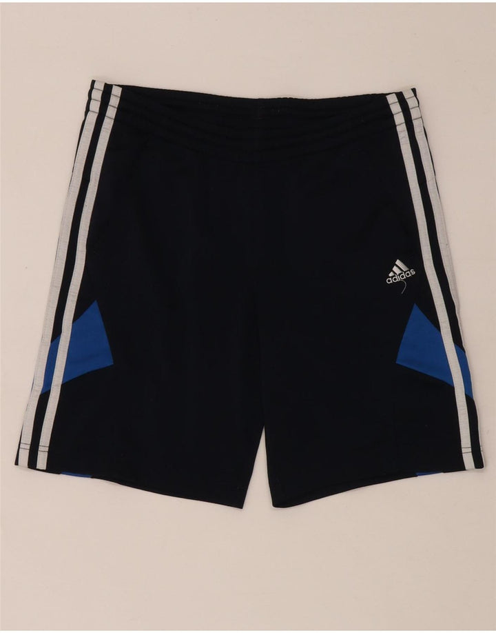 Adidas Boys Sport Shorts 11-12 Years Navy Blue Colourblock Polyester