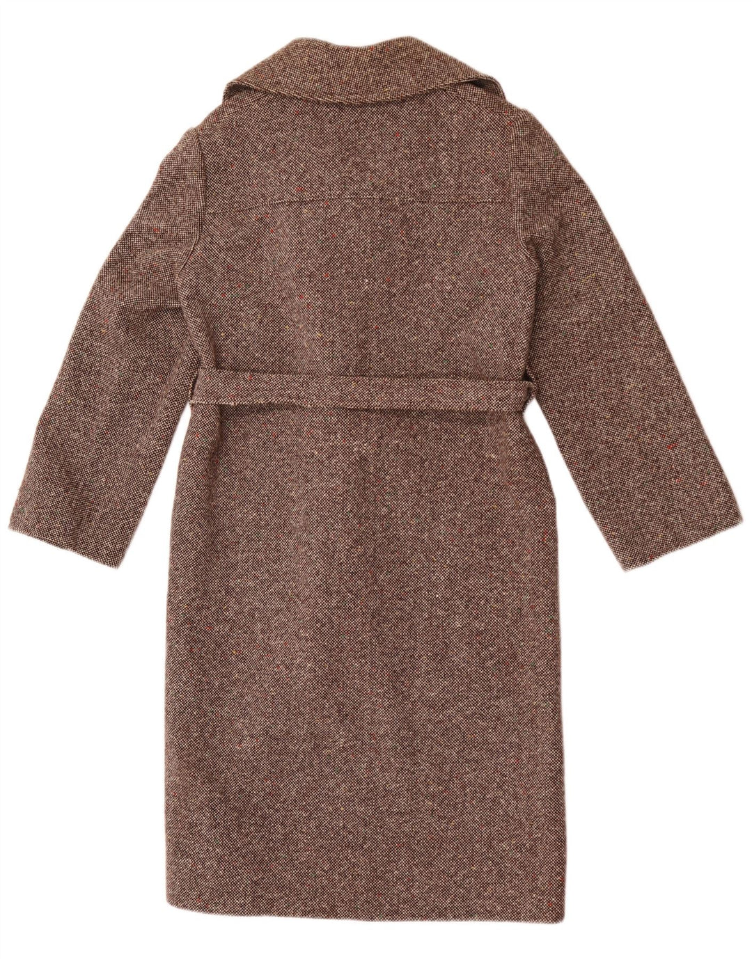 Vintage Womens Overcoat IT 42 Medium Brown Flecked