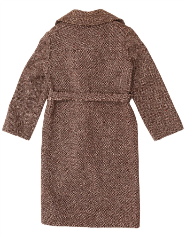 Vintage Womens Overcoat IT 42 Medium Brown Flecked