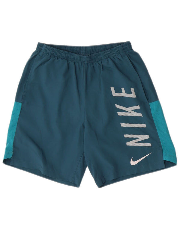 Nike Mens Dri Fit Graphic Sport Shorts Small  Green Colourblock Polyester