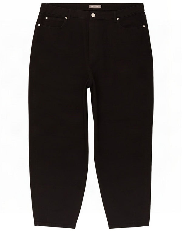 MINT VELVET Womens High Waist Cropped Jeans UK 18 XL W36 L26 Black Cotton
