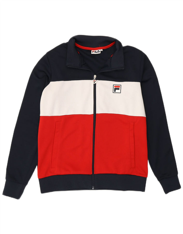Fila Mens Graphic Tracksuit Top Jacket Small Multicoloured Colourblock