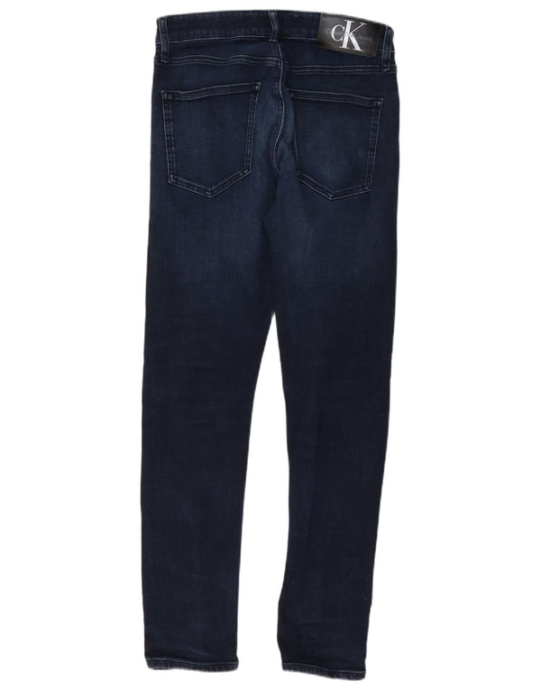 Calvin Klein Mens Skinny Jeans W32 L30 Navy Blue Cotton