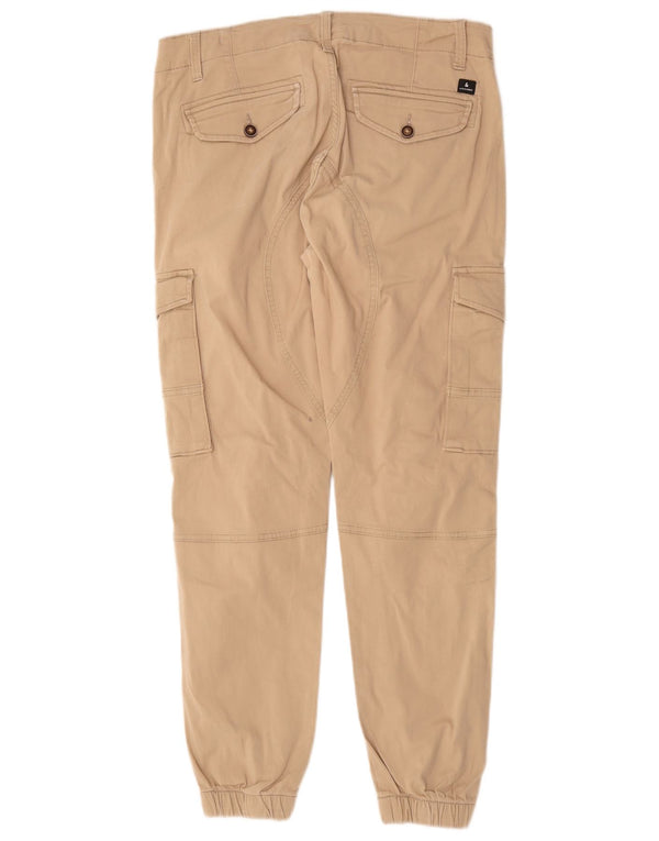 Jack & Jones Mens Paul Tapered Joggers Cargo Trousers W30 L26 Beige Cotton