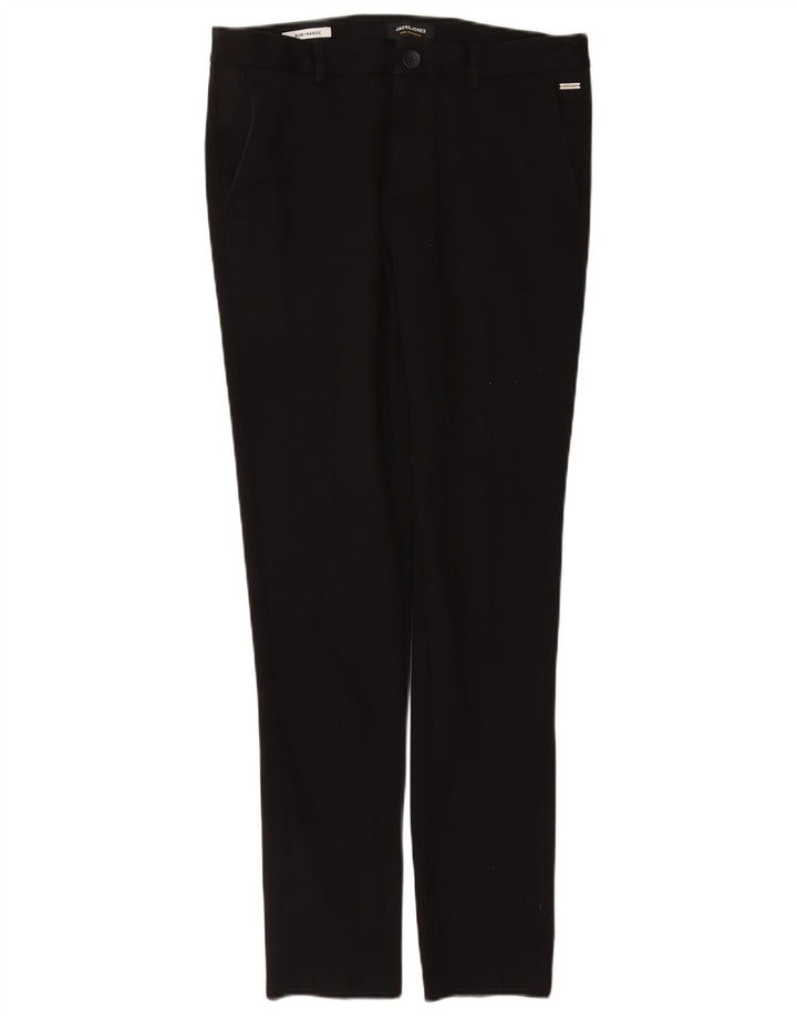 Jack & Jones Womens Marco Slim Chino Trousers W32 L34 Black Polyester