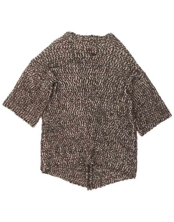 Massimo Dutti Womens Oversized 3/4 Sleeve Cardigan Sweater UK 10 Small Grey