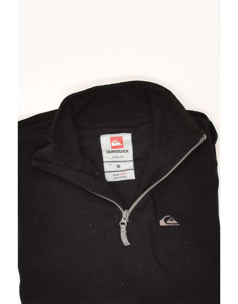 QUIKSILVER Mens Zip Neck Fleece Jumper Medium Black | Vintage Quiksilver | Thrift | Second-Hand Quiksilver | Used Clothing | Messina Hembry 