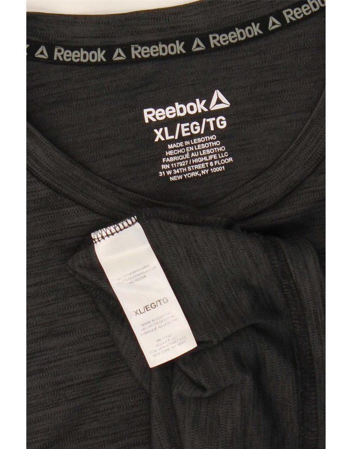 Reebok Mens T-Shirt Top XL Grey Flecked Polyester