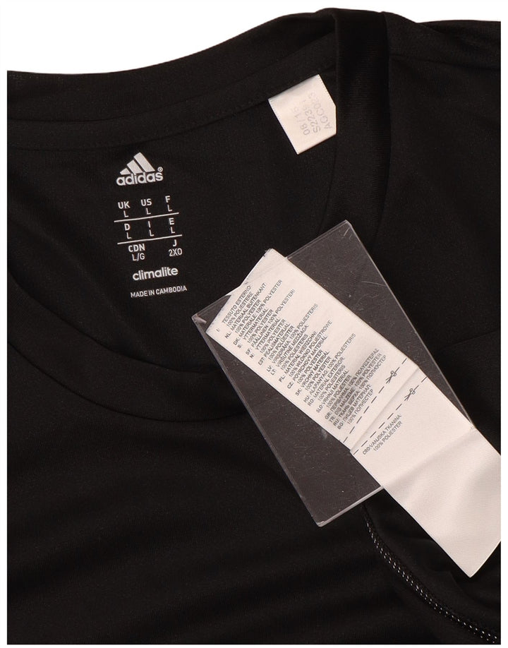 ADIDAS Mens Climalite T-Shirt Top Large Black Polyester