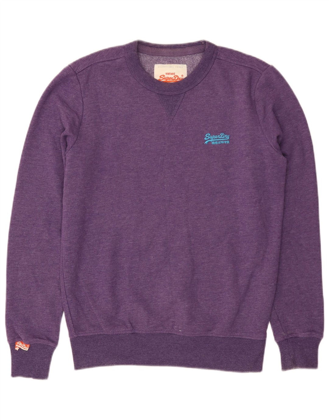 SUPERDRY Mens Sweatshirt Jumper Small Purple Cotton