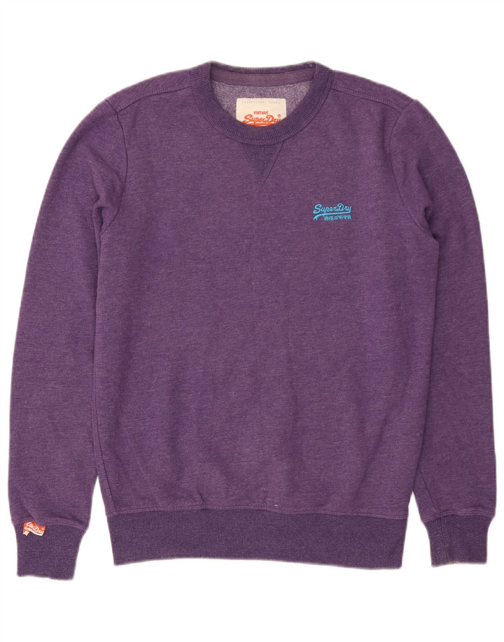 SUPERDRY Mens Sweatshirt Jumper Small Purple Cotton