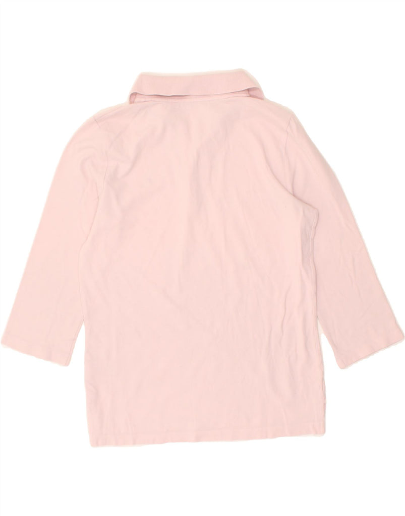 TOMMY HILFIGER Womens 3/4 Sleeve Polo Shirt UK 12 Medium Pink Cotton | Vintage Tommy Hilfiger | Thrift | Second-Hand Tommy Hilfiger | Used Clothing | Messina Hembry 