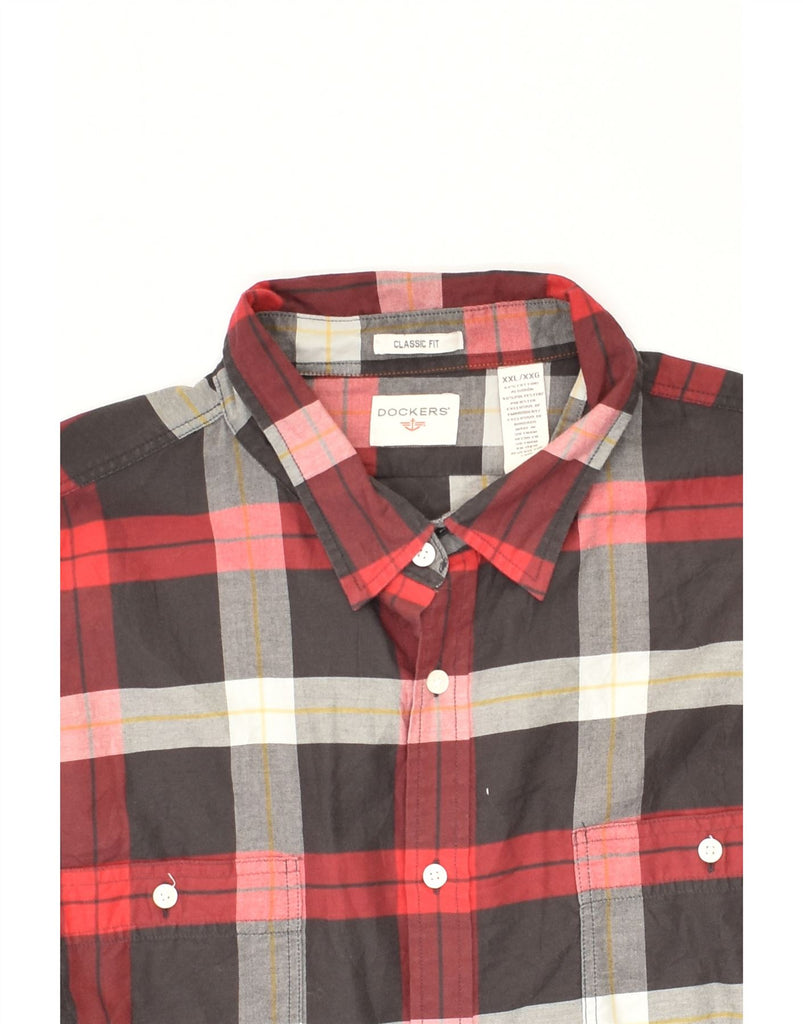 DOCKERS Mens Classic Fit Shirt 2XL Red Check Cotton | Vintage Dockers | Thrift | Second-Hand Dockers | Used Clothing | Messina Hembry 