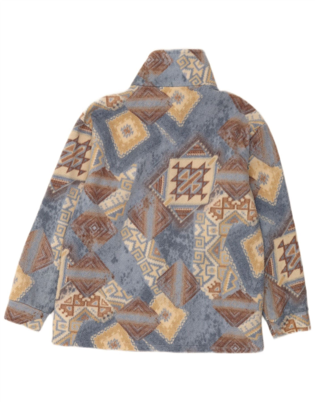 Alaskan Womens Oversized Fleece Jacket UK 10 Small Multicoloured Geometric