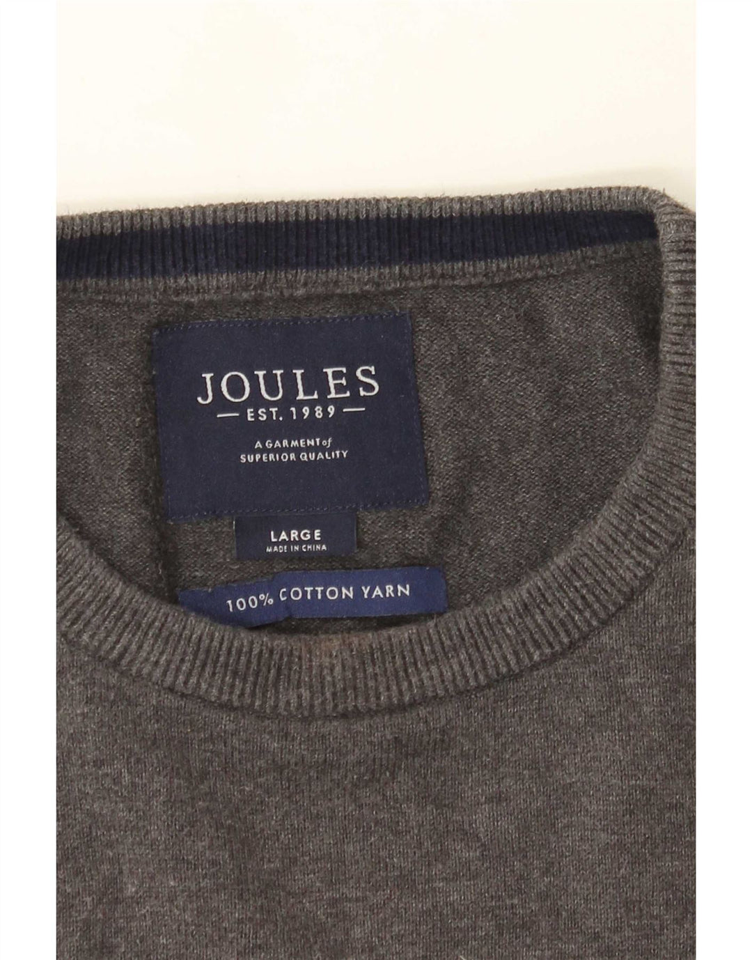Joules Mens Crew Neck Jumper Sweater Large Grey Cotton