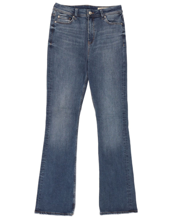 Marks & Spencer Womens Long Slim Flared Jeans UK 12 Medium W28 L32 Blue