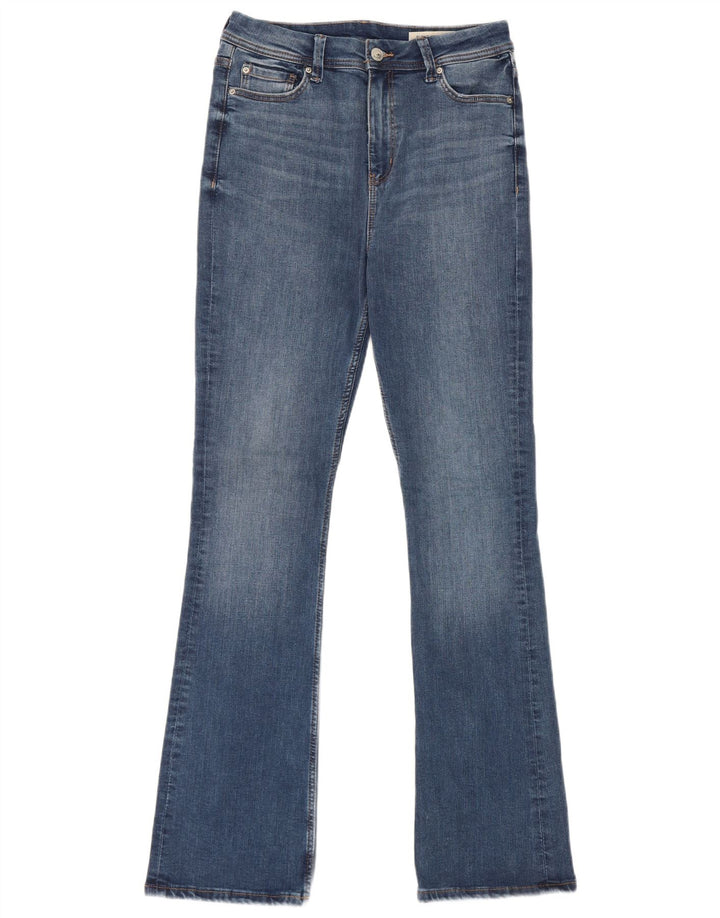 Marks & Spencer Womens Long Slim Flared Jeans UK 12 Medium W28 L32 Blue