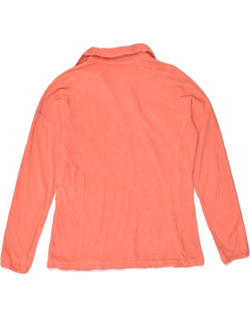 COLUMBIA Womens Zip Neck Fleece Jumper UK 14 Medium Orange Polyester | Vintage Columbia | Thrift | Second-Hand Columbia | Used Clothing | Messina Hembry 