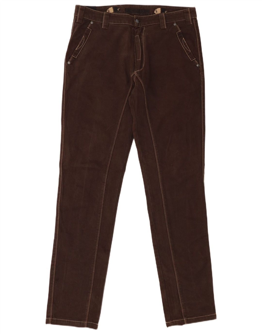 AMERICANINO Mens Slim Chino Trousers IT 48 Medium W30 L34 Brown Cotton