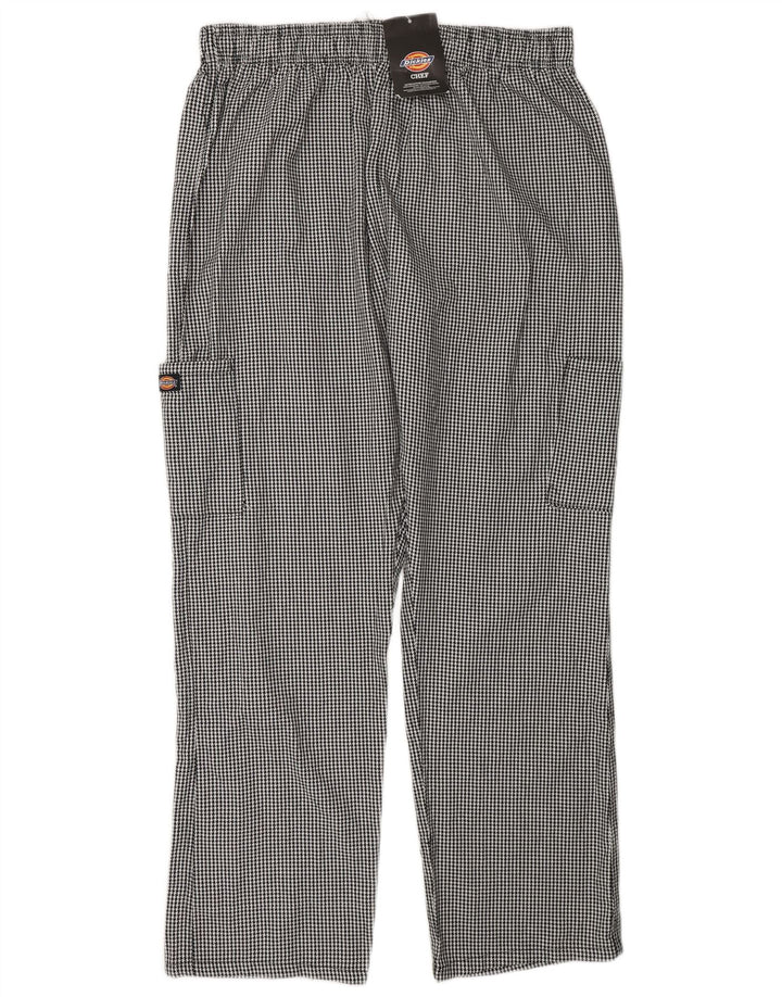 Dickies Mens Cargo Trousers XL W38 L32 Black Houndstooth Polyester