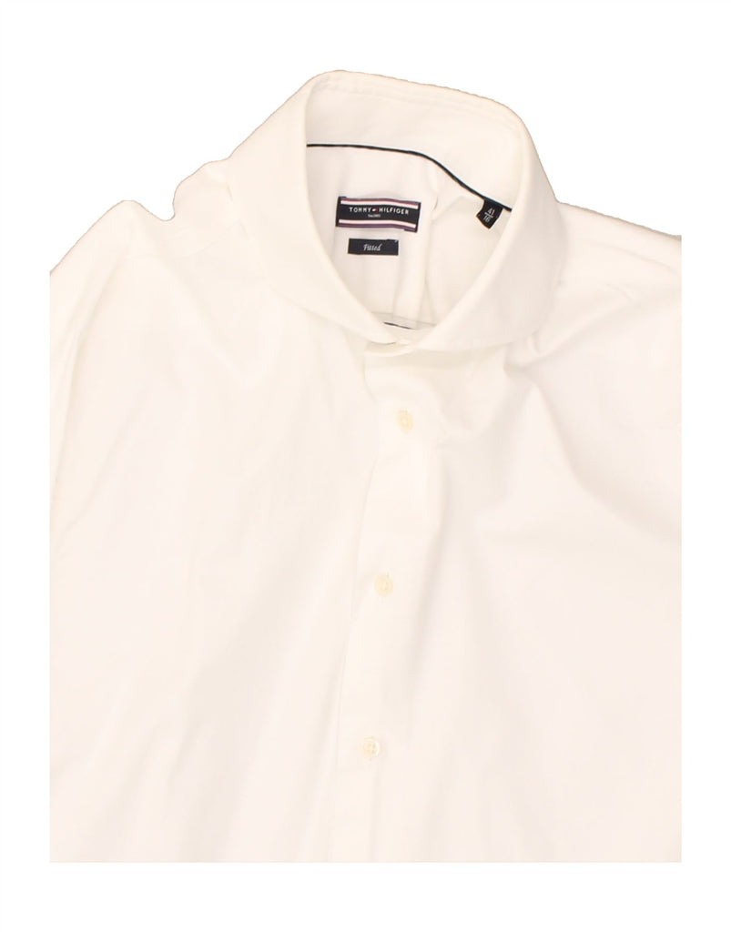 TOMMY HILFIGER Mens Fitted Shirt Size 41 16 Large White Cotton | Vintage Tommy Hilfiger | Thrift | Second-Hand Tommy Hilfiger | Used Clothing | Messina Hembry 