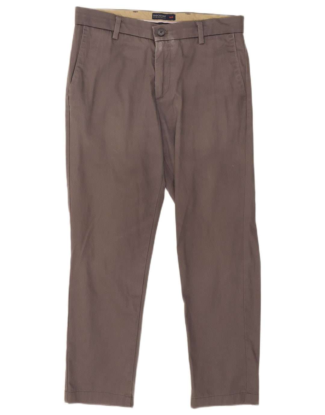 Dockers Mens Slim Chino Trousers W32 L27 Grey Cotton