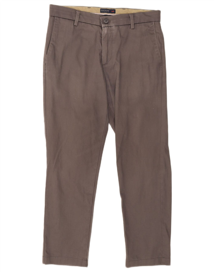 Dockers Mens Slim Chino Trousers W32 L27 Grey Cotton