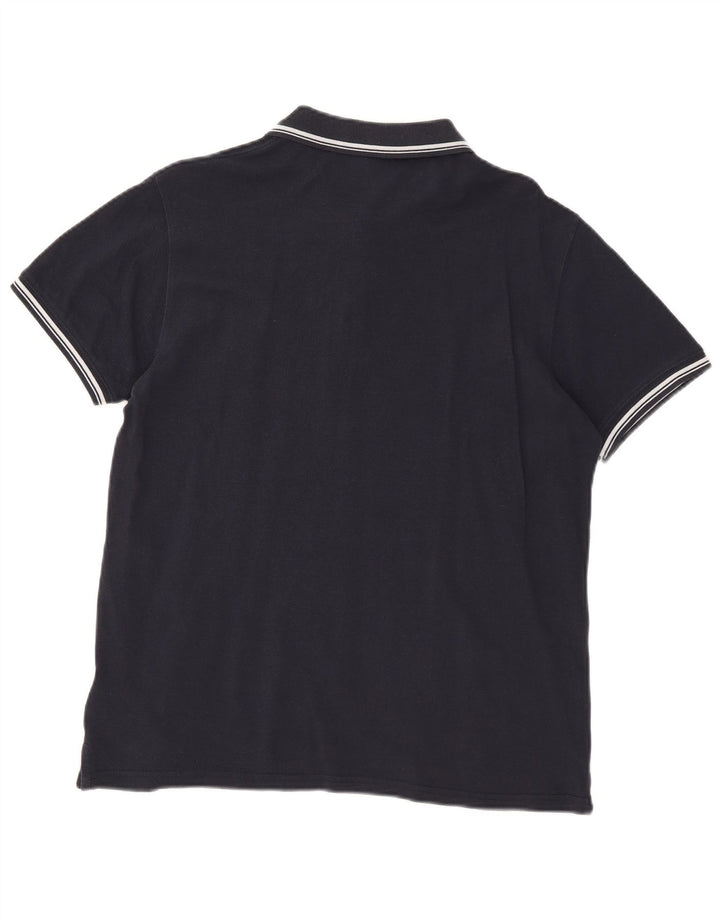 Sergio Tacchini Mens Polo Shirt Medium Navy Blue Cotton