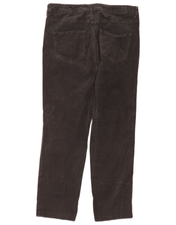 Marks & Spencer Womens Crop Corduroy Trousers UK 16 Large W34 L24 Grey