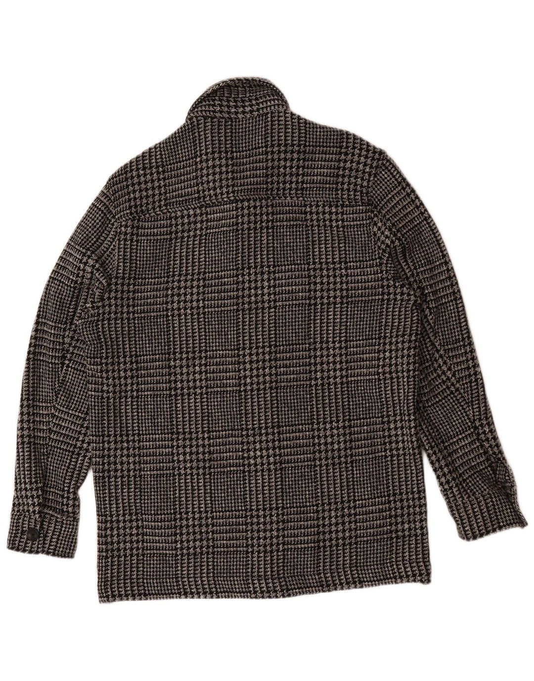 Zara Mens Utility Jacket Large Black Houndstooth Polyester