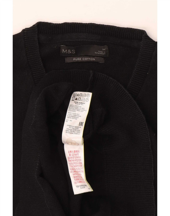 Marks & Spencer Mens Vest Tank Top Medium Black Cotton