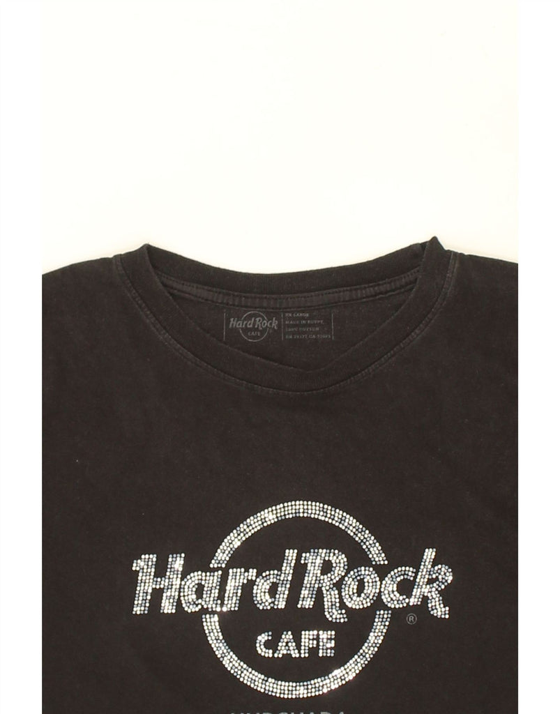 HARD ROCK CAFE Womens Hurghada Graphic T-Shirt Top UK 20 2XL Black Cotton | Vintage Hard Rock Cafe | Thrift | Second-Hand Hard Rock Cafe | Used Clothing | Messina Hembry 