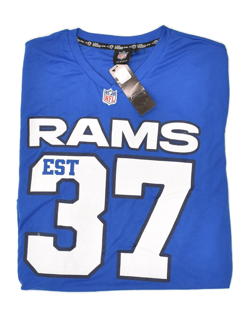 NFL Mens Rams Graphic T-Shirt Top XL Blue Polyester | Vintage NFL | Thrift | Second-Hand NFL | Used Clothing | Messina Hembry 