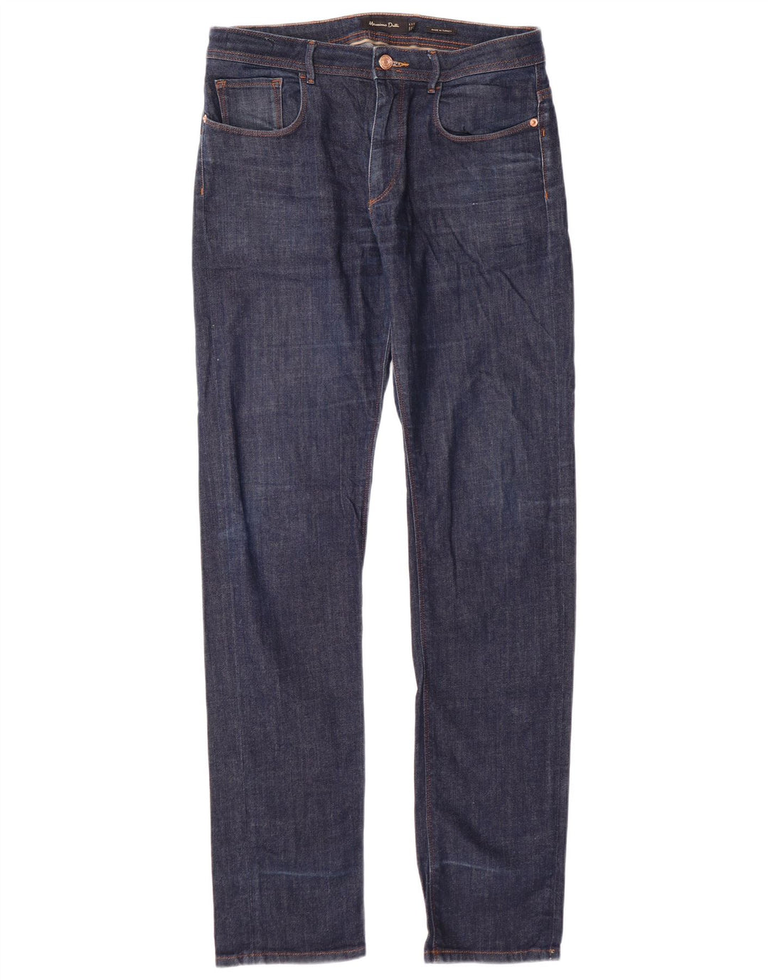 MASSIMO DUTTI Mens Slim Jeans EU 38 Small W30 L34 Navy Blue Cotton