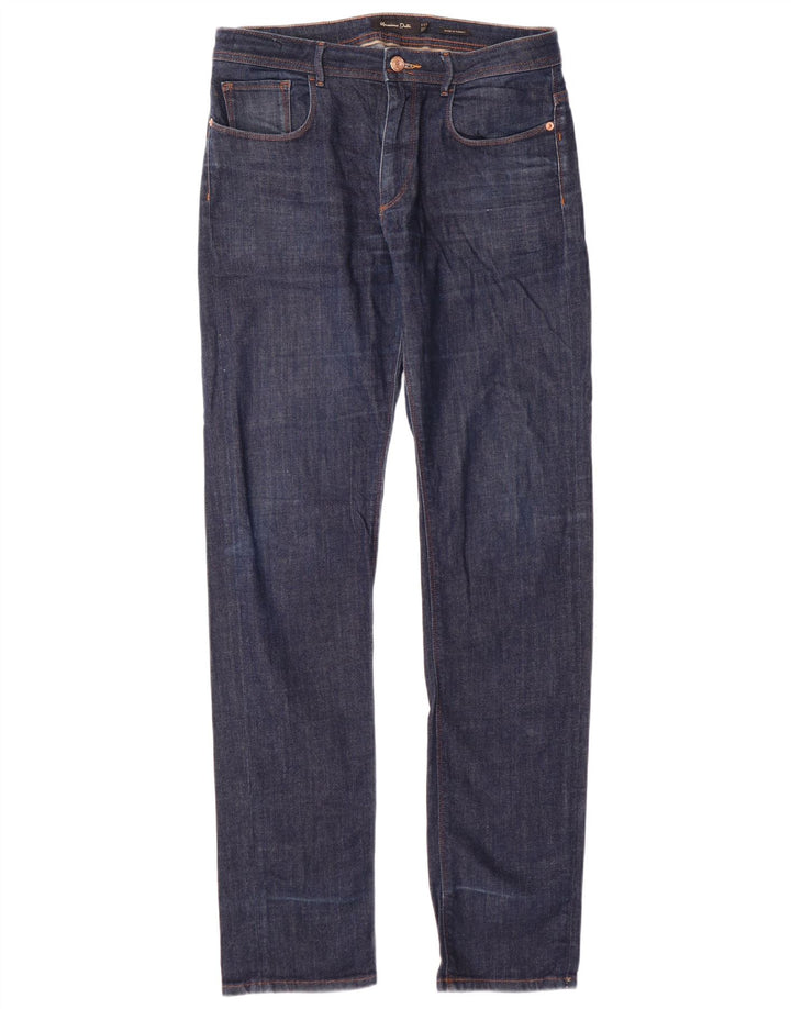 MASSIMO DUTTI Mens Slim Jeans EU 38 Small W30 L34 Navy Blue Cotton