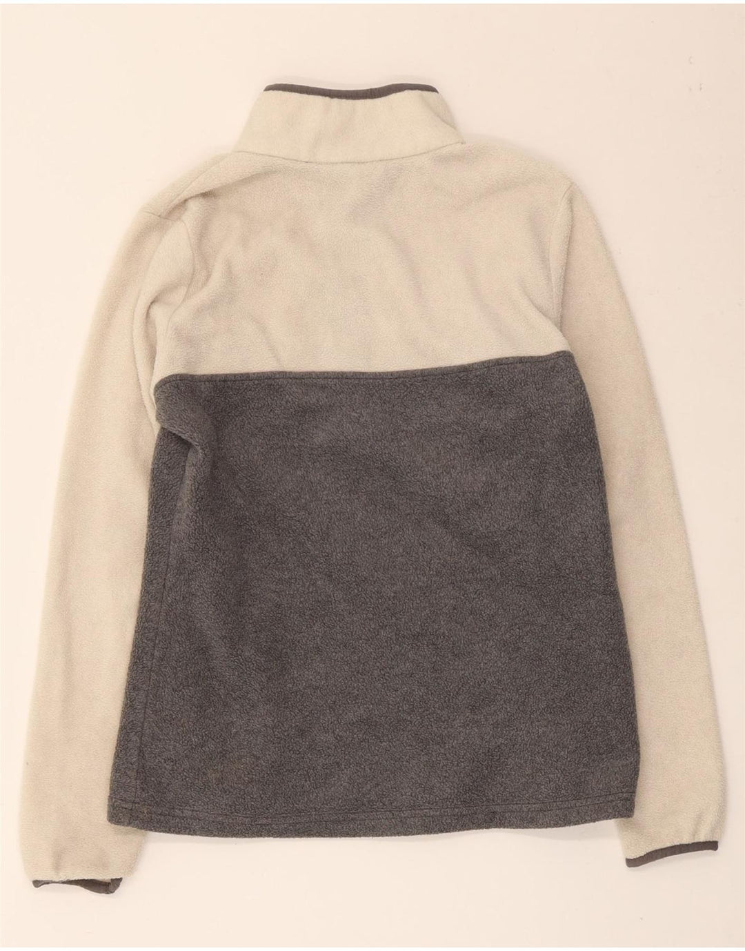 Columbia Womens Button Neck Fleece Jumper UK 10 Small Grey Colourblock