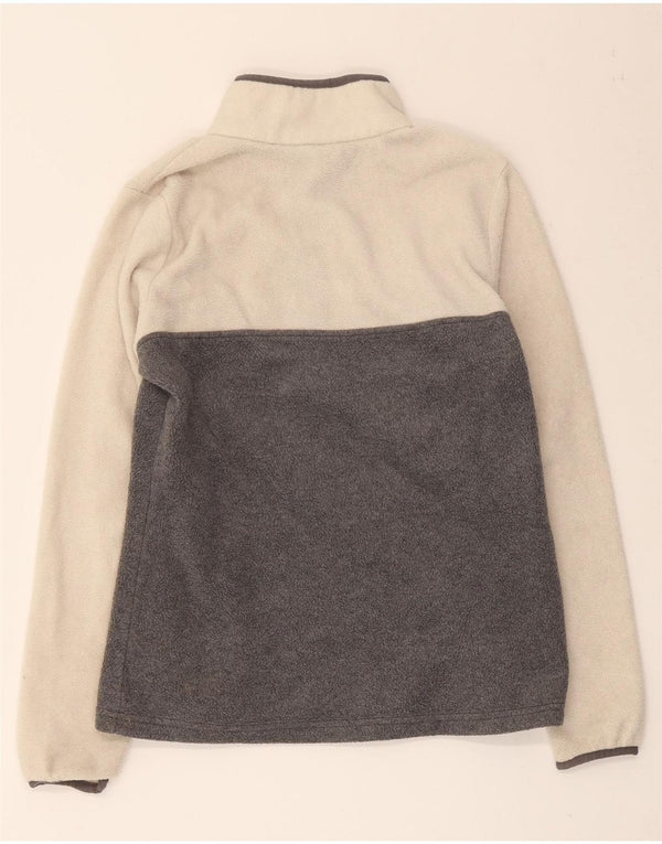 Columbia Womens Button Neck Fleece Jumper UK 10 Small Grey Colourblock
